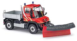 2014 Mercedes-Benz Unimog U 430 Heavy-Duty Snowplow Truck - Assembled -- Fire Department (red, white, German Lettering)