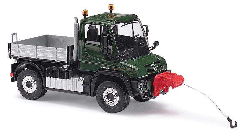 2013 Mercedes-Benz Unimog U 430 Heavy-Duty Pickup Truck - Assembled -- With Winch (green, silver, red)-1