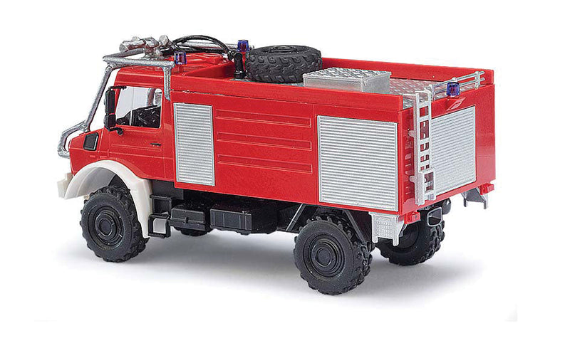 2014 Mercedes-Benz Unimog U 5023 Heavy-Duty Fire Truck - Assembled -- Forest Service, Fire Department (red, white, yellow, German Lettering)-1
