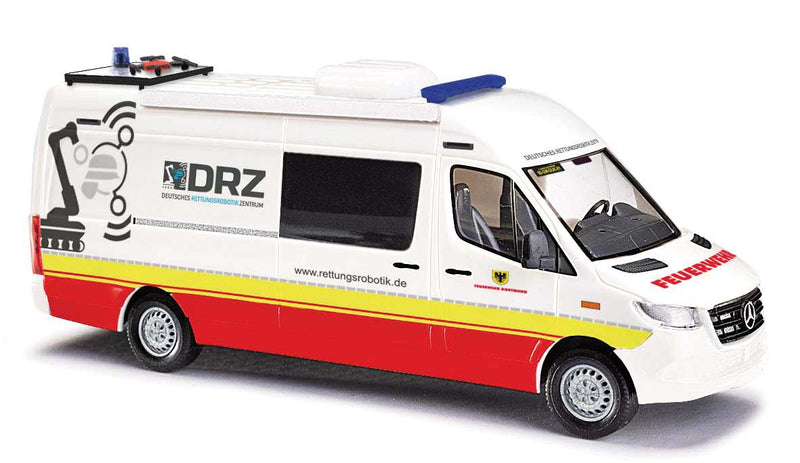 2014 Mercedes-Benz Sprinter Long-Wheelbase High-Roof Passenger Van - Assembled -- Robotik-Leitwagen DRZ (white, red, yellow, German Lettering, Drone on Roof)-1