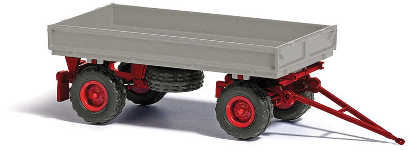 1987 IFA HW 60 4-Wheel Low-Side Farm Trailer - Assembled -- Gray, Red