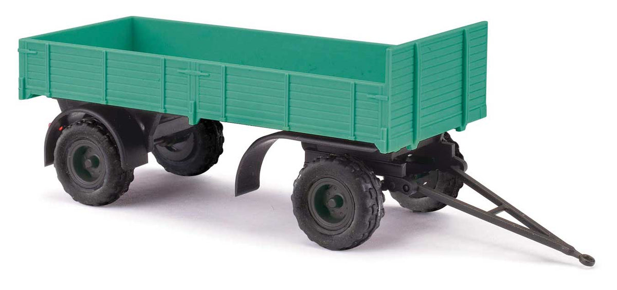 1967 IFA HL 80 4-Wheel Low-Side Farm Trailer - Assembled -- Light Green, Black