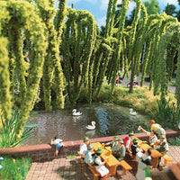 Animated Pond w/3 Swimming Swans -- 7-1/2 x 5-5/16" 19 x 13.5cm, 14-16V AC