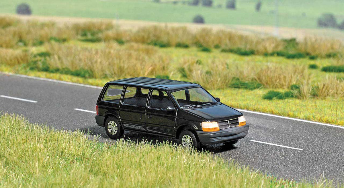 Chrysler Voyager Van with Working Headlights and Taillights - Assembled -- Black-2