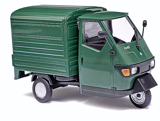 2006 Piaggio Ape 50 3-Wheel Pickup Truck - Assembled -- With Bed Cover (green)