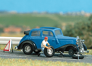 Complete Miniature Scene -- "Tire Changer"