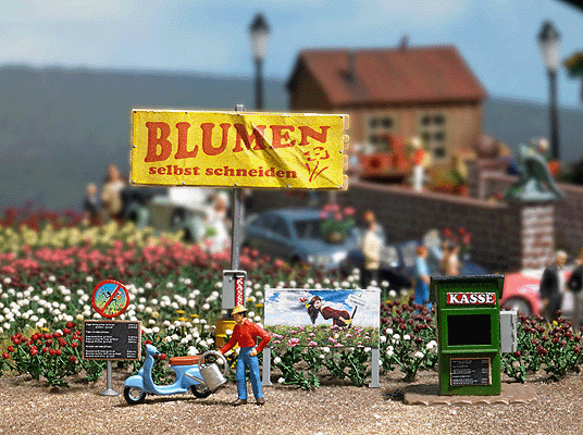 Cut Your Own Flowers Stand Miniature Scene