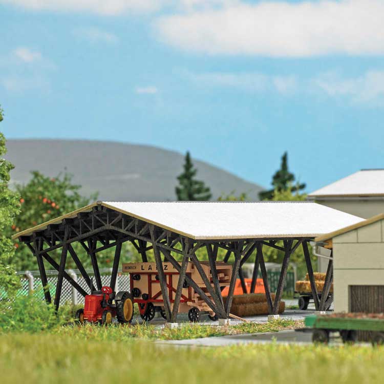 Farm Equipment Shelter -- Laser-Cut Kit - 3-3/4 x 2-5/8 x 1-5/16" 9.5 x 6.6 x 3.4cm-1