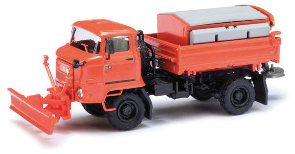 1987 IFA L60 3SK Low-Sided Dump Truck w/Plow & Slt Spreader - Assembled - Espe -- Orange