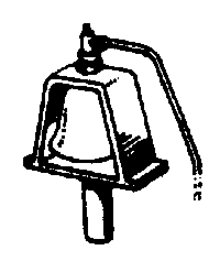Bells for Diesel Locos (Brass Castings) -- Hood/Switcher Unit Style in Bracket
