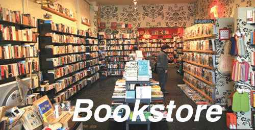 Picture Window Photo Interior - Bookstore -- Fits 3 to 3-1/2" 7.6 to 8.9cm Wide x 1-5/8" 4.1cm Building Storefront