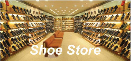 Picture Window Photo Interior - Shoe Store -- Fits 3 to 3-1/2" 7.6 to 8.9cm Wide x 1-5/8" 4.1cm Building Storefront
