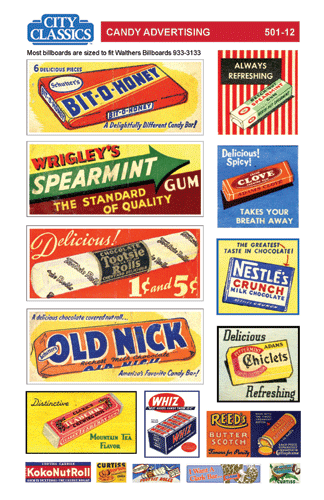 Candy Advertising Signs -- Set #1