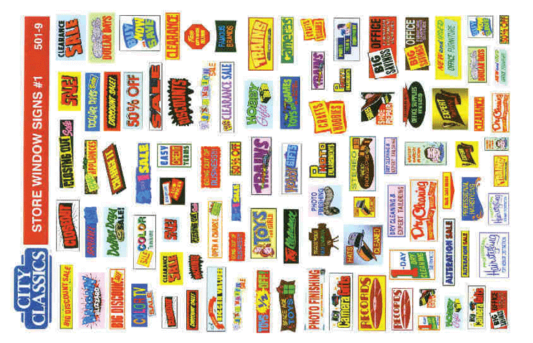Store Window Signs -- Set #1