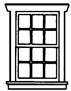 Windows (White Plastic) -- Double-Hung, 6-Pane pkg(4)
