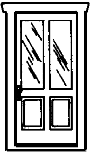 Doors (White Plastic) -- 2-Light, 2-Panel pkg(3)
