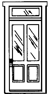 Doors (White Plastic) -- 2-Panel, 2-Light w/Transom pkg(2)