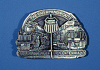 Belt Buckle -- UP Overland Route w/Epoxy Color - Fits Belts Up To 1 3/4" Wide