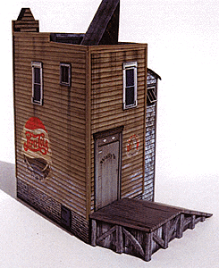 The Mercantile Precision Card Model Kit -- Triangular Frame Building w/Loading Ramp