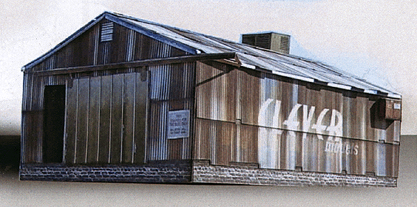Steel Utility Building Precision Card Model Kit