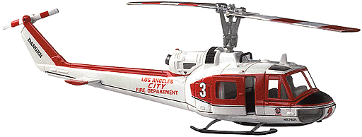 Emergency - Aircraft -- Huey Iroquois Helicopter Los Angeles City Fire Department (red, white)