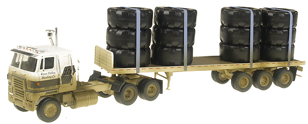 American Trucks - Heavy Hauler - International Transtar -- w/Flat Bed & Tire Load