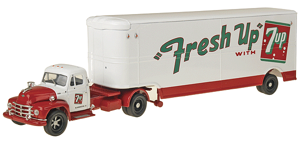 American Truck Heavy Hauler Diamond T620 w/Skirted Fruehauf Trailer -- "Fresh Up with 7-UP"