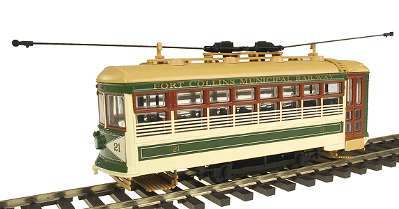 Vintage Bus Line(tm) - Birney Safety Car - Streetcar - Nonpowered Diecast -- Fort Collins, Clorado - Destination City Park/Avery House