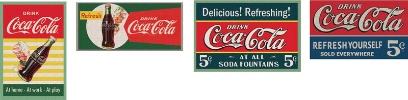 1940s - 1950s Coca-Cola Building Mural Decals