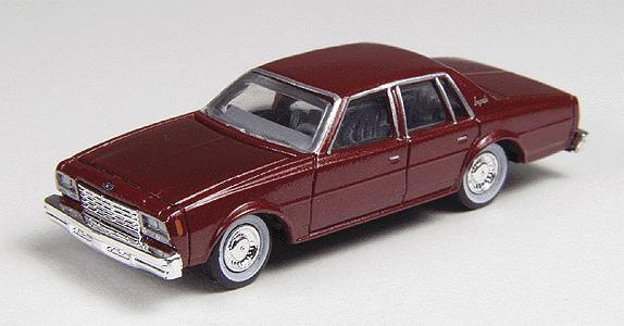 Mini Metals - American Automobiles - Chevrolet (Diecast, Assembled & Painted -- 1978 Impala 4-Door Sedan (Carmine Red)