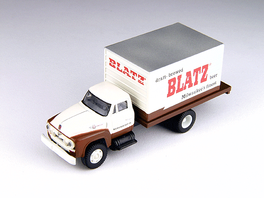 1954 Ford F-700 Delivery Truck w/Figure - Assembled - Mini Metals(R) -- Blatz Beer