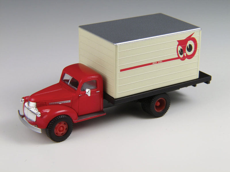 1941-1946 Chevrolet Box Truck - Assembled - Mini Metals(R) -- Red Owl Grocery Stores (red, white, black)