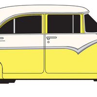 1955 Ford Fairlane 4-Door Town Sedan - Assembled - Mini Metals(R) -- Goldenrod Yellow/Snowshoe White