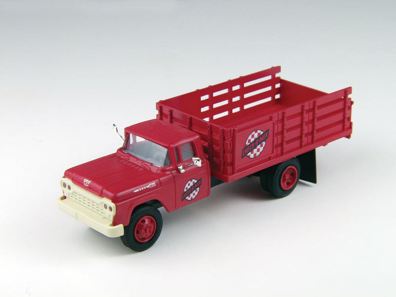 1960 Ford F-500 Stakebed Delivery Truck - Assembled - Mini Metals -- Purina Check-R-Mix (red, white, blue)-1