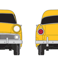 1955 Ford Mainline 4-Door Sedan w/Hi-Rail Wheels - Assembled - Mini Metals -- Rail Inspection Car (yellow)