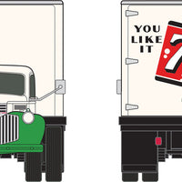 1941-1946 Chevrolet Box Delivery Truck - Assembled - Mini Metals(R) -- 7up (white, red, green)