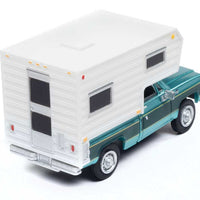 1977 Chevrolet Fleetside Camper Pickup Truck - Assembled -- Light Green Poly, Dark Green