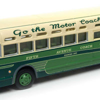 GMC TDH3610 Transit Bus - Assembled - Mini Metals(R) -- Fifth Ave. Coach Company (2-Tone Green, cream, Sign: 5th Ave-Riverside-Wash.