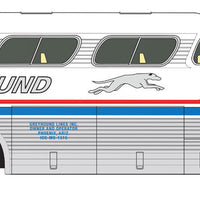 1954 GMC PD4501 Scenicruiser Bus - Assembled -- Greyhound (1973-78 Scheme; silver, white, red, blue; Destination: Los Angele