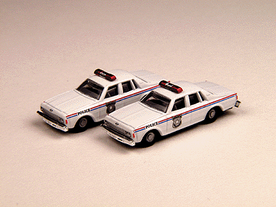 Mini Metals - Emergency (Diecast, Assembled & Painted; pkg(2) -- 1978 Impala 4-Door Police Car