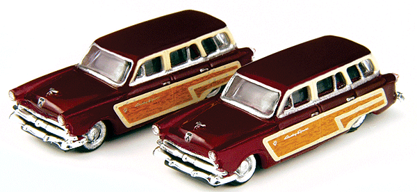 1953 Ford Country Squire Wagon - Assembled - Mini Metals(R) -- Carnival Red