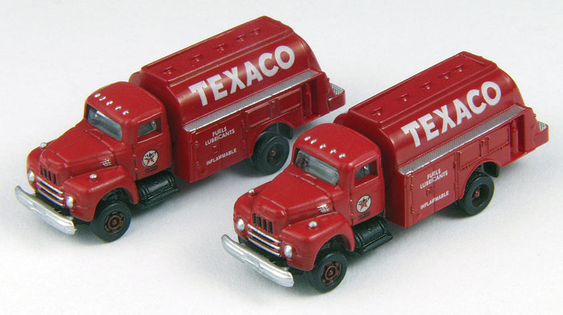 1953 IH R-190 Fuel/Oil Delivery Truck 2-Pack - Assembled - Mini Metals(R) -- Texaco (red, white)-1