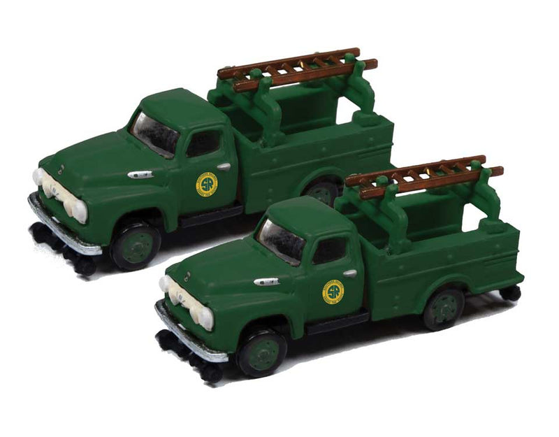 1954 Ford Hi-Rail Maintenance Truck 2-Pack - Assembled - Mini Metals(R) -- Southern Railway (green)