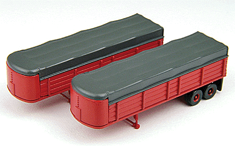 Mini Metals 32' Covered Wagon Trailer Set pkg(2) -- Red - No Lettering