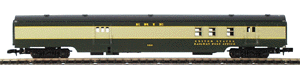 85' Streamlined Smoothside Railway Post Office/Baggage Car -- Erie (green, cream)