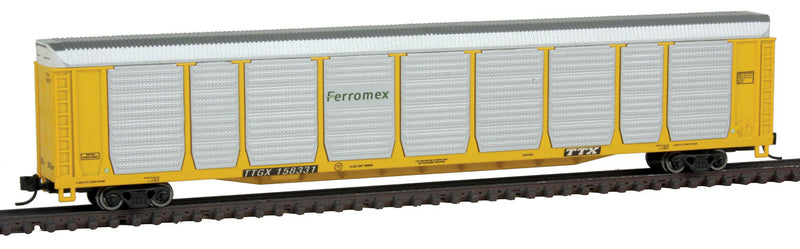 Tri-Level Auto Rack - Ready to Run -- Ferromex #6 (yellow, black, silver)