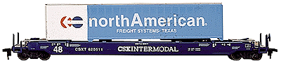 Gunderson Maxi III Husky Stack with trailer -- CSX #1