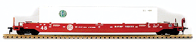 125-Ton Gunderson Container Car w/48' Container - Assembled w/Ez-Mate Couplers -- Burlington Northern Santa Fe #153541 w/BNSF Container #SFCZ 420819
