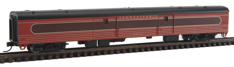 85' Smooth-Side Full Baggage - Ready to Run w/Micro-Trains(R) Couplers -- Pennsylvania Railroad (Loewy Fleet of Modernism, red, tuscan)