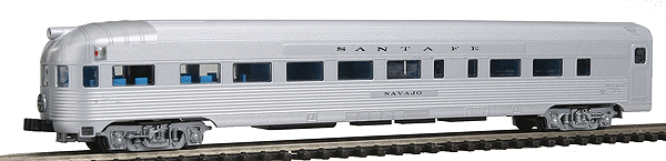 Budd Streamlined Corrugated Side Round End Observation Car -- Santa Fe